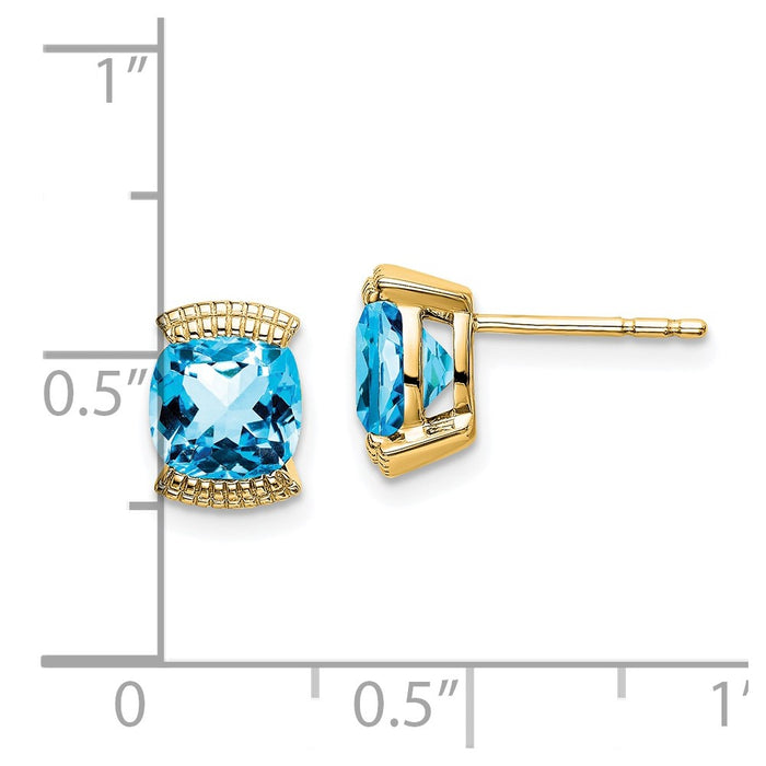 Shop 14K Gold Blue Topaz Stud Earrings | Stylish Design, Great Value!-4