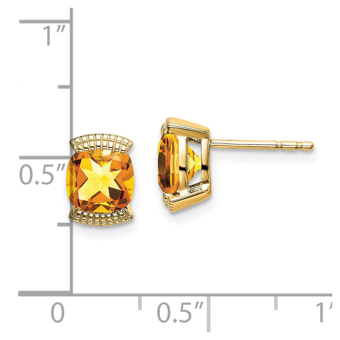 Exclusive 14K Gold Citrine Stud Earrings - Stylish Design, Affordable Luxury-4