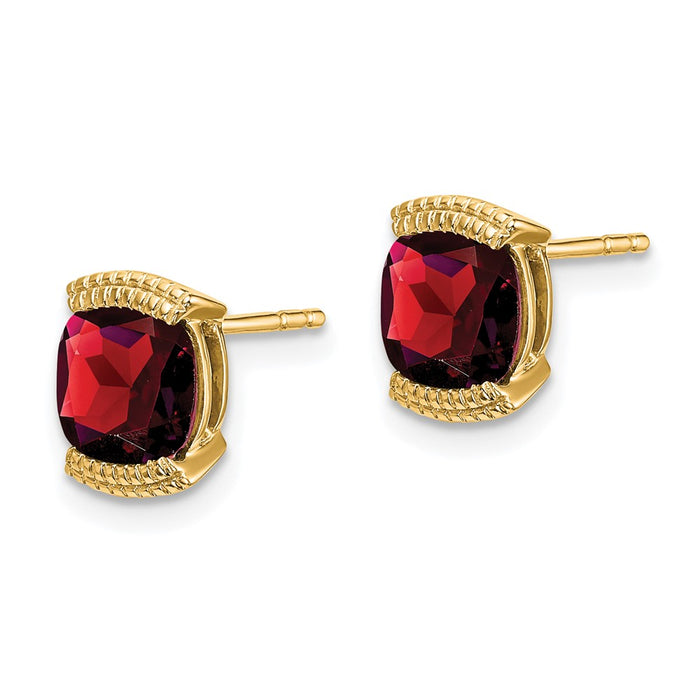 Buy Exclusive 14K Gold Garnet Stud Earrings - Stylish & Affordable Luxury-2