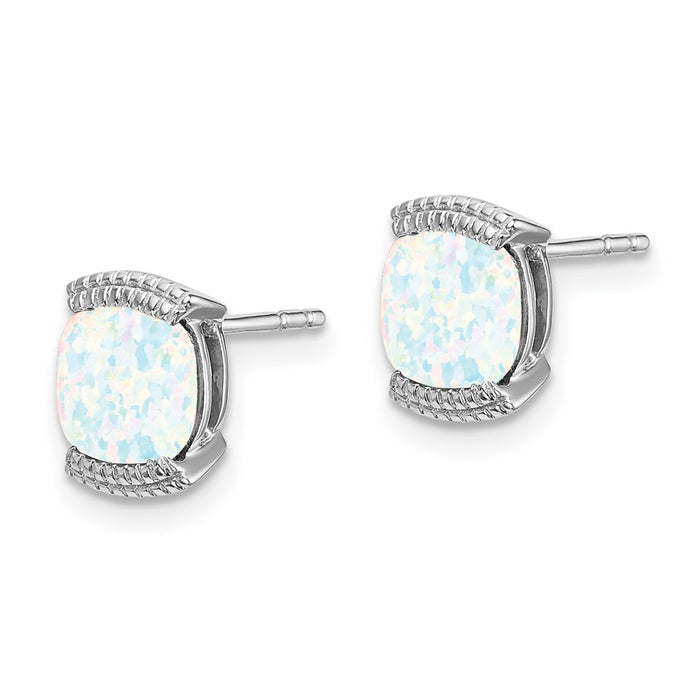 Shop Stylish 14K White Gold Opal Stud Earrings - Exclusive Value & Quality-2