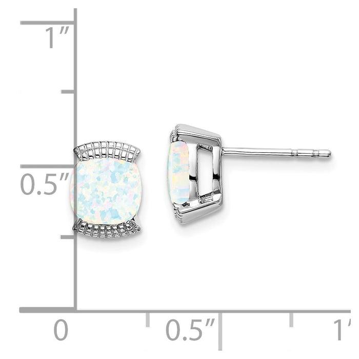 Shop Stylish 14K White Gold Opal Stud Earrings - Exclusive Value & Quality-4