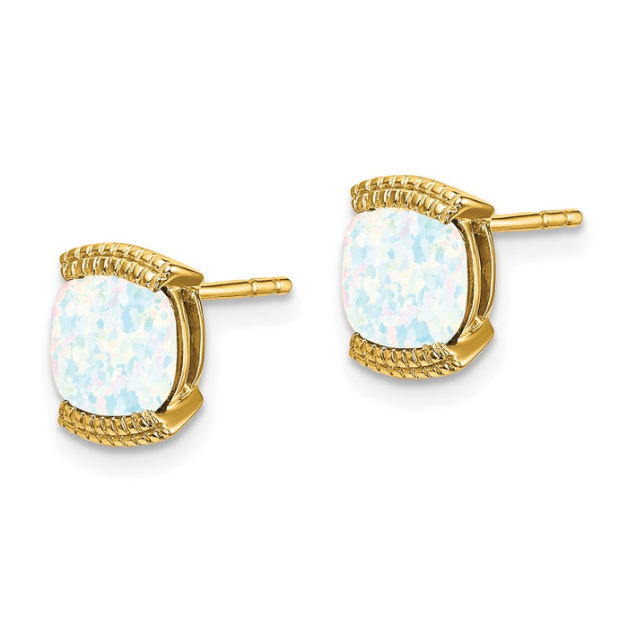 Shop Exclusive 14K Gold Opal Stud Earrings | Stylish .85mm Luxury Design-2