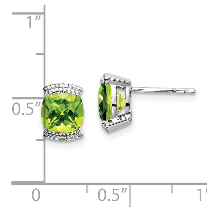Order 14K White Gold Peridot Stud Earrings | Stylish & Affordable Luxury-4