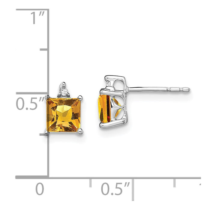 Buy Exclusive 14K White Gold Citrine & Diamond Earrings - Stylish Luxury Value-4