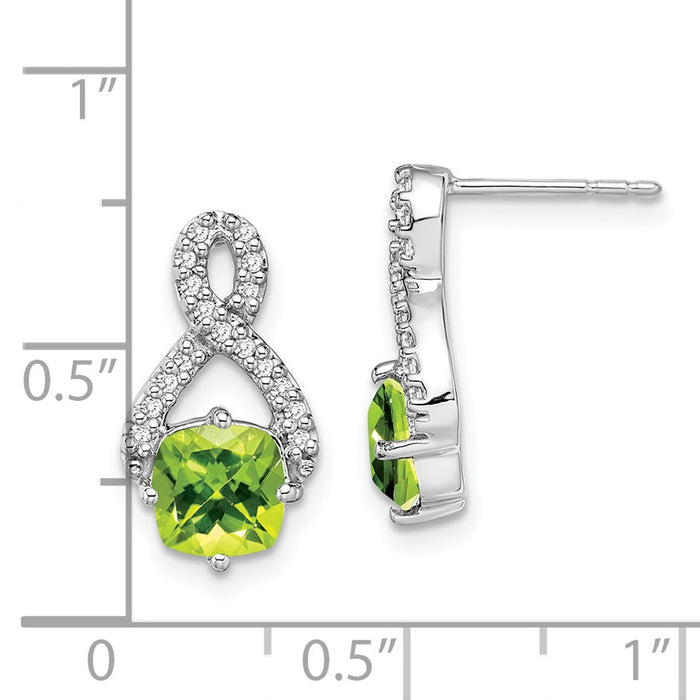 Buy Exclusive 14K White Gold Peridot & Diamond Drop Earrings, Stylish & Affordable-4