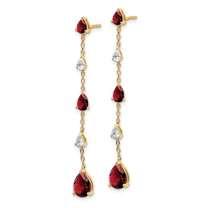 Shop Exclusive 14K Gold Garnet & White Topaz Drop Earrings - Stylish Value!-2