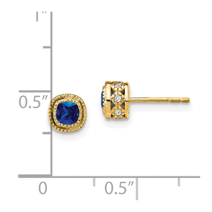 Exclusive 14K Gold Cushion-Cut Sapphire & Diamond Earrings - Stylish Value-4