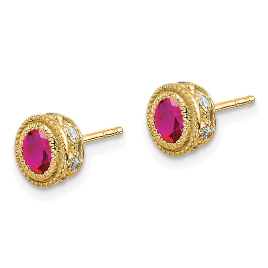 Buy Exclusive 14K Gold Ruby & Diamond Earrings - Stylish Luxury Jewelry