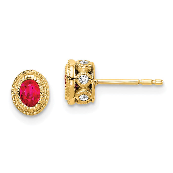 Buy Exclusive 14K Gold Ruby & Diamond Earrings - Stylish Luxury Jewelry-1