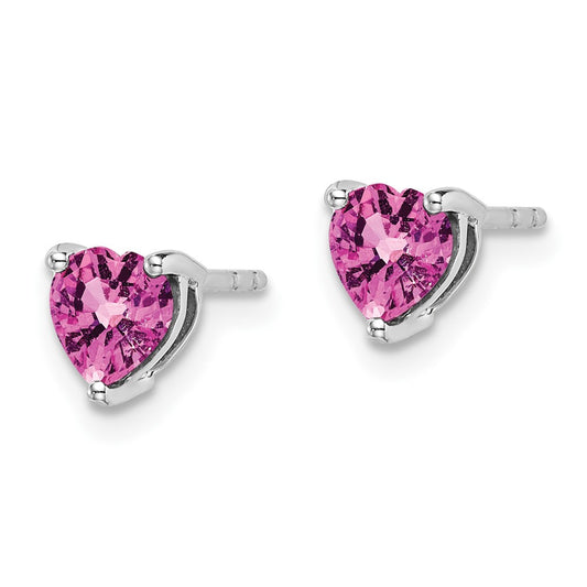 Buy Exclusive 14K White Gold Heart-Shaped Earrings with Pink Sapphires - Stylish Value!