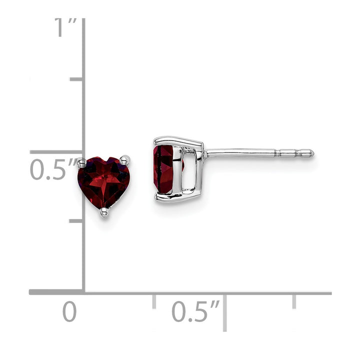 Buy Stylish 14K White Gold Garnet Heart-Shaped Earrings - Luxury Design!-4