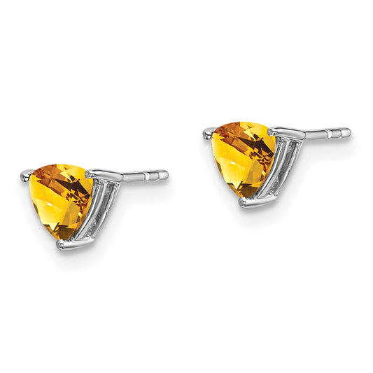 Exclusive 14K White Gold Trillion-Cut Citrine Earrings - Stylish Luxury Value