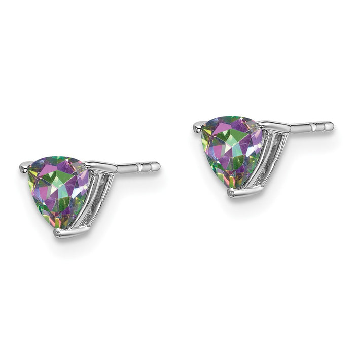 Exclusive 14K White Gold Mystic Fire Topaz Earrings - Stylish & Affordable!-2