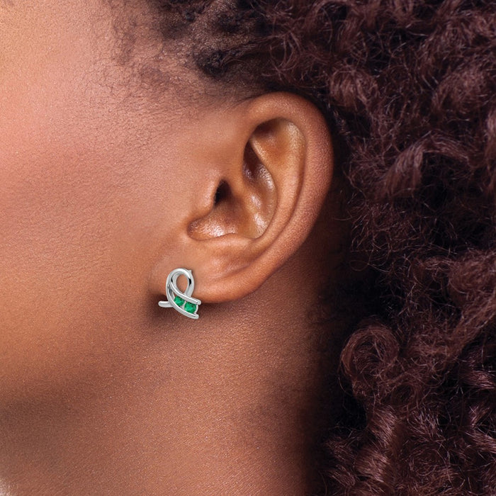 Shop Stylish 14K White Gold Emerald-Enhanced Earrings | Luxury Design, Value Price-3