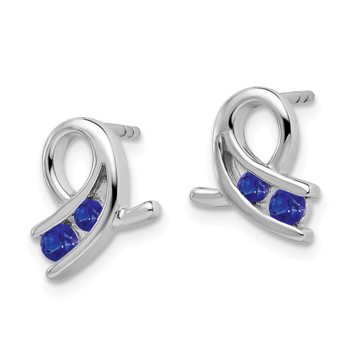 Shop Stylish 14K White Gold Synthetic Sapphire Earrings - Affordable Luxury-2
