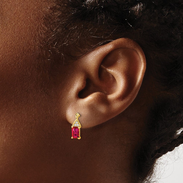 Shop Stylish 14K Gold Ruby & Diamond Earrings | Affordable Luxury Jewelry-3