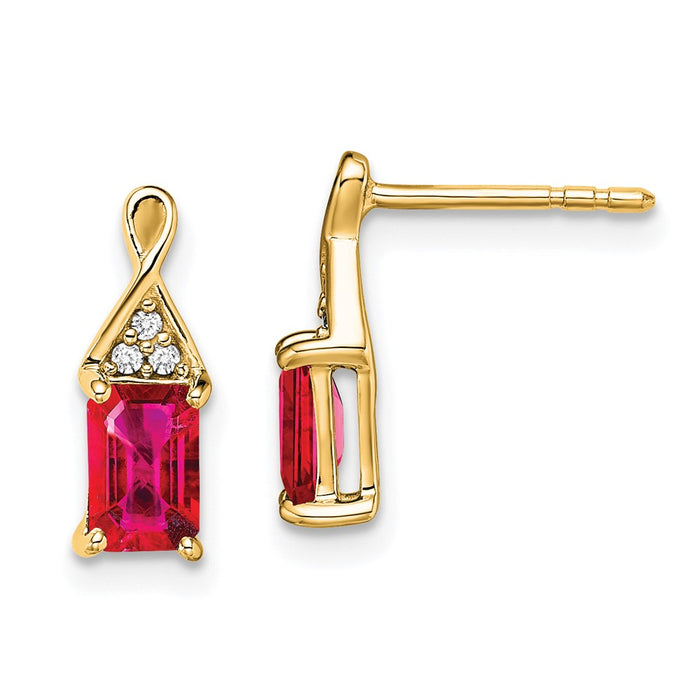 Shop Stylish 14K Gold Ruby & Diamond Earrings | Affordable Luxury Jewelry-1