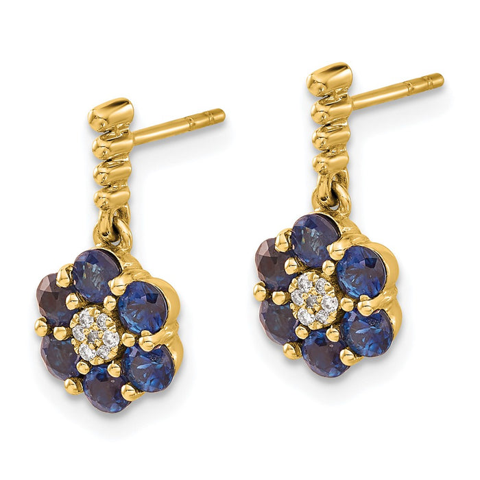 Shop Exclusive 14K Gold Sapphire & Diamond Earrings - Stylish Luxury Value-2