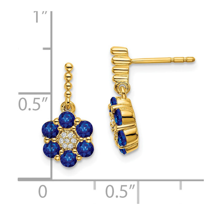 Shop Exclusive 14K Gold Sapphire & Diamond Earrings - Stylish Luxury Value-4