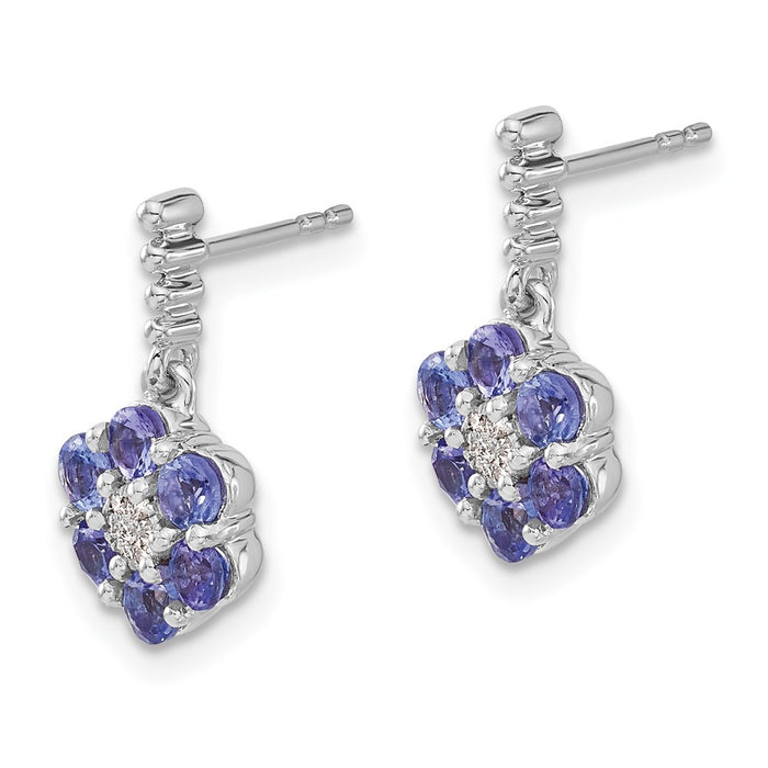 Buy Exclusive 14K White Gold Tanzanite & Diamond Earrings - Stylish Luxury-2