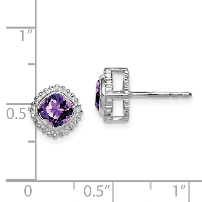 Buy Exclusive 14K White Gold Cushion-Cut Amethyst Earrings | Stylish Value-4