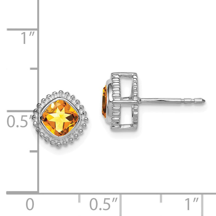 Shop Exclusive 14K White Gold Cushion-Cut Citrine Earrings - Stylish Value!-4