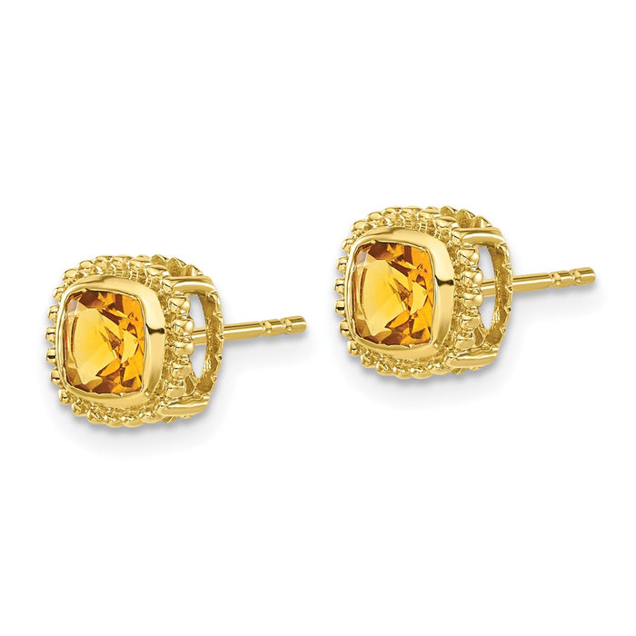 Shop Exclusive 14K Gold Cushion-Cut Citrine Earrings - Stylish & Affordable!-2