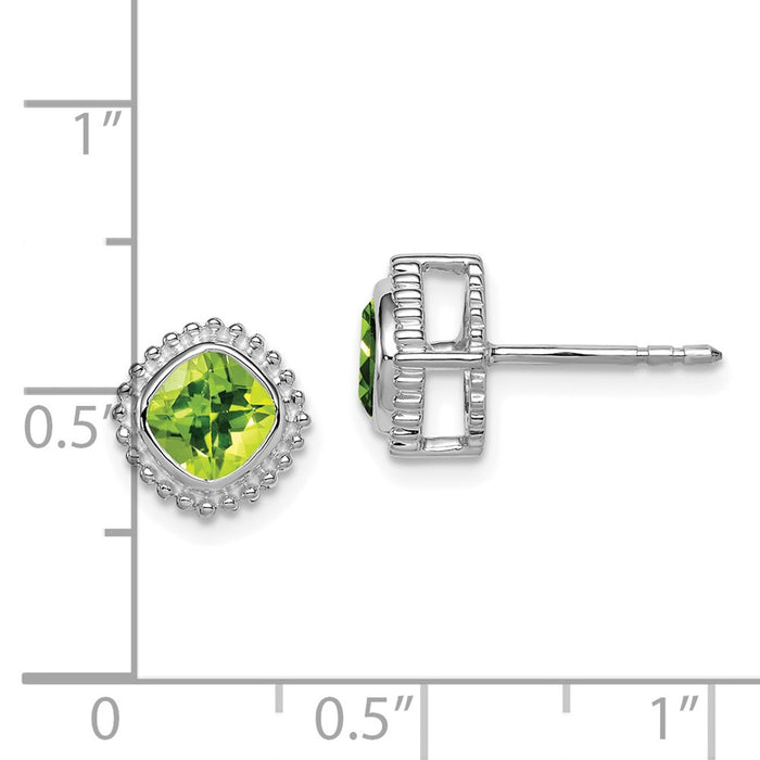 High-Quality 14K White Gold Cushion-Cut Peridot Earrings | Stylish Value Gift-4