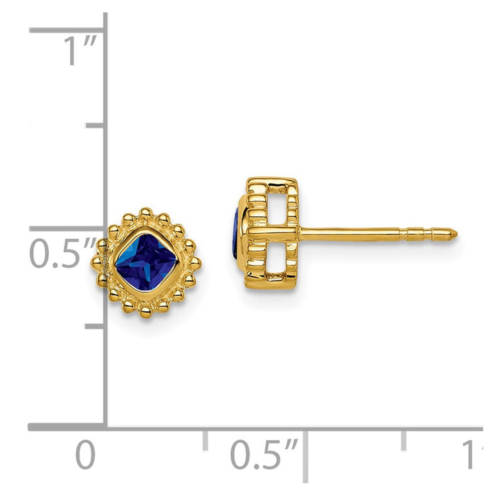Buy Stylish 14K Gold Cushion-Cut Sapphire Earrings - Luxury Design, Affordable Price-2