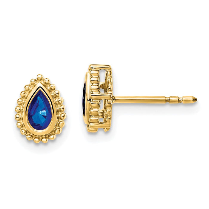 Buy Exclusive 14K Gold Sapphire Pear-Shaped Stud Earrings - Stylish Luxury Value-1