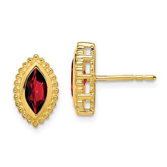 Shop Exclusive 14K Gold Marquise Garnet Stud Earrings - Stylish Luxury Value