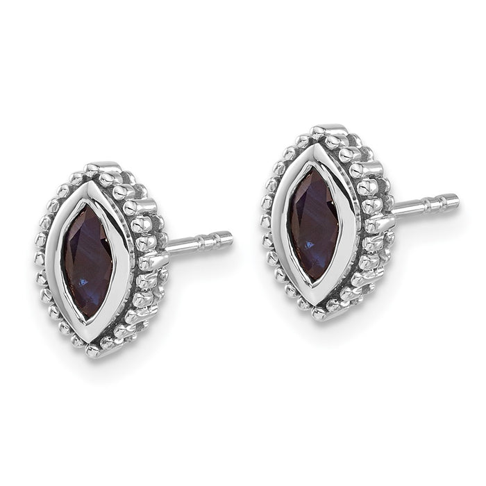 Buy 14K White Gold Marquise Sapphire Stud Earrings | Stylish Luxury Value-2