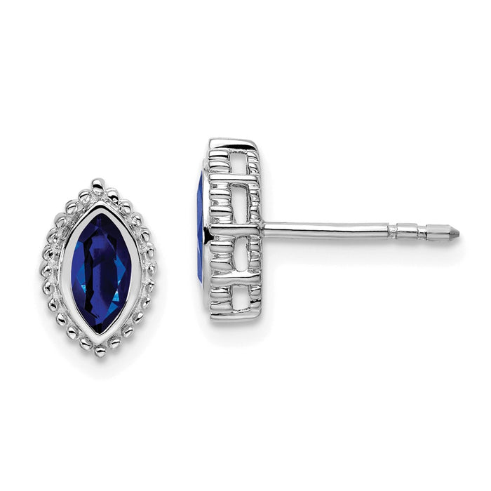 Buy 14K White Gold Marquise Sapphire Stud Earrings | Stylish Luxury Value-1