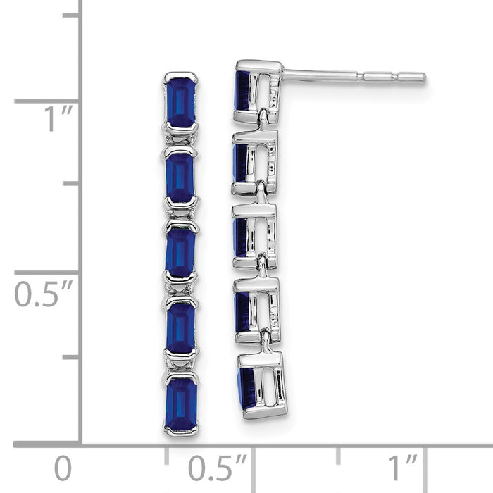 Exclusive 14K White Gold Five-Stone Sapphire Dangle Earrings - Stylish Luxury-4
