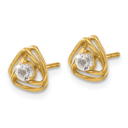 Shop Exclusive 14K Gold Knot Post Earrings with 1/5 Carat Lab-Grown Diamonds