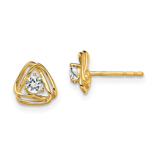 Shop Exclusive 14K Gold Knot Post Earrings with 1/5 Carat Lab-Grown Diamonds