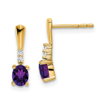 Shop Stylish 14K Gold Oval Amethyst & Diamond Drop Earrings - 2.5 Carats