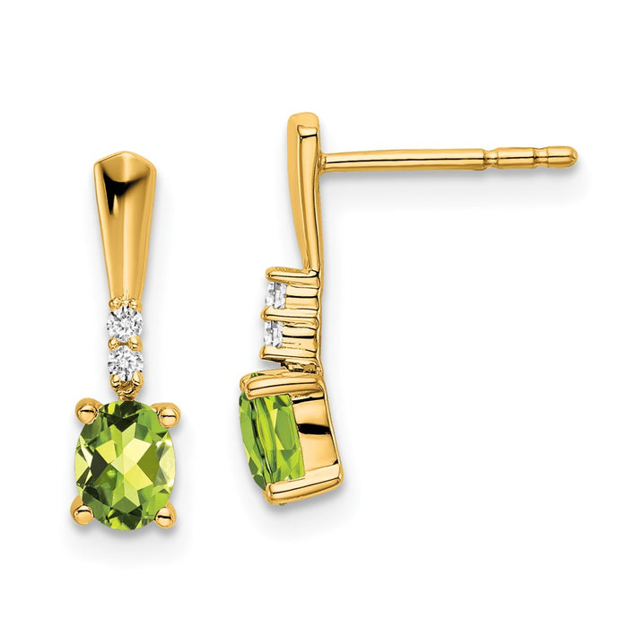 Shop Exclusive 14K Gold Oval Peridot & Diamond Drop Earrings | Stylish Value-1