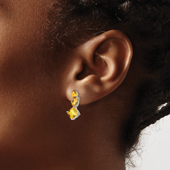 Buy Stylish 14K White Gold Citrine Drop Earrings - Luxury Design, Affordable Price-3