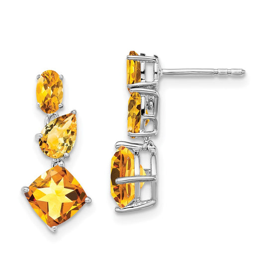 Buy Stylish 14K White Gold Citrine Drop Earrings - Luxury Design, Affordable Price