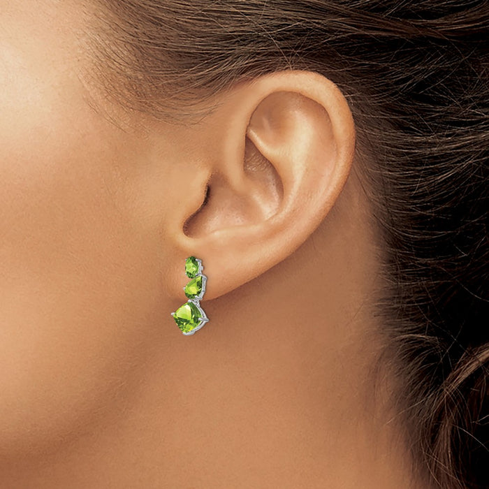 High-Quality 14K White Gold Peridot Drop Earrings | Stylish & Affordable Value-3