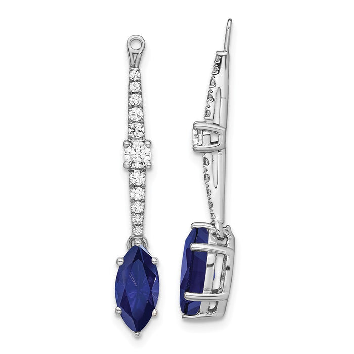 Buy Exclusive 14K White Gold Earring Jackets with 1/2 Carat Lab-Grown Diamond & Blue Sapphire Accents-1