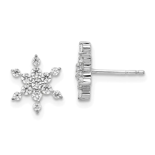 Buy Exclusive 14K White Gold Star Post Earrings - 1/2 Carat Lab-Grown Diamond, Luxury Quality