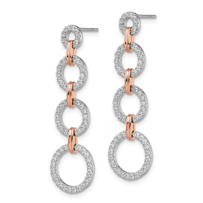 Shop Stylish 14K Two-Tone Gold Dangle Earrings with 5/8 Carat Lab-Grown Diamonds-2