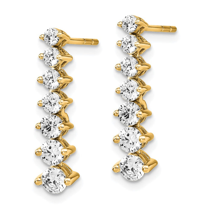 Exclusive 14K Gold 1.5 Carat Lab-Grown Diamond Drop Earrings - Stylish & Affordable-1