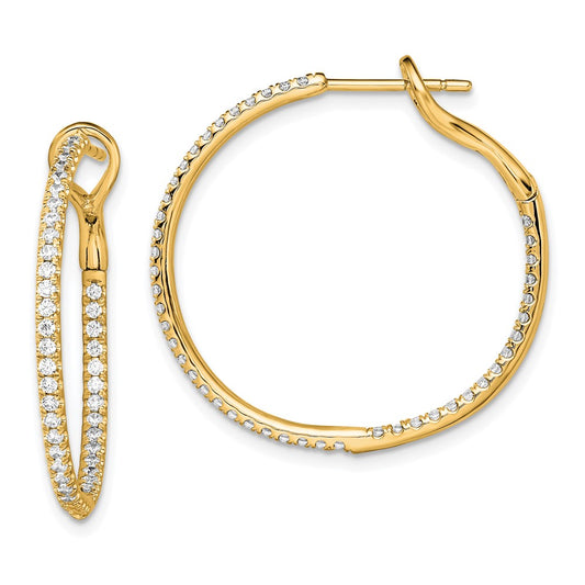 Shop Exclusive 14K Gold Hoop Earrings with 3/4 Carat Lab-Grown Diamonds