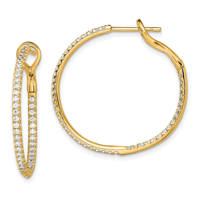Shop Exclusive 14K Gold Hoop Earrings with 3/4 Carat Lab-Grown Diamonds-1