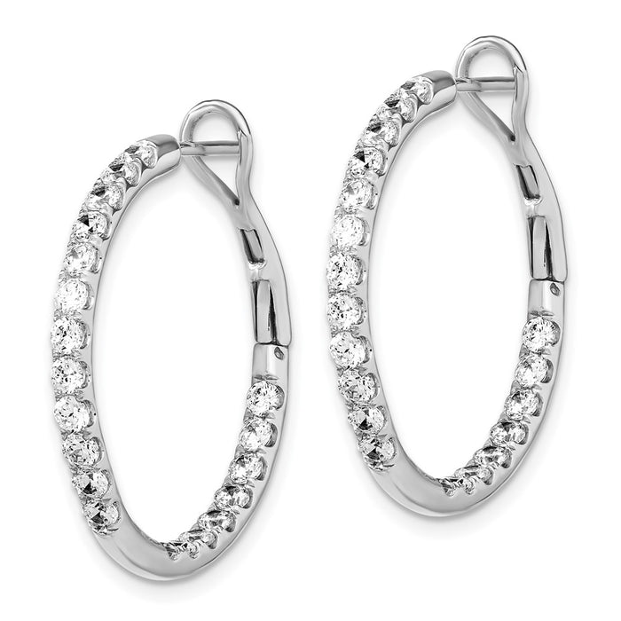 Designer 14K White Gold 2-Carat Lab-Grown Diamond Hoop Earrings - Stylish Value!-2