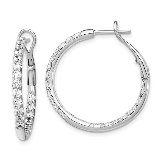 Designer 14K White Gold 2-Carat Lab-Grown Diamond Hoop Earrings - Stylish Value!