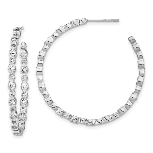 Buy Designer 14K White Gold 1.5 Carat Lab-Grown Diamond Hoop Earrings - Stylish Value